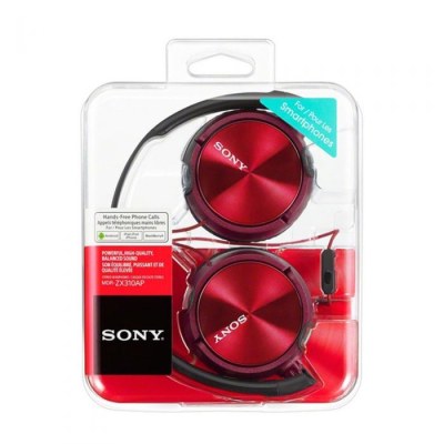 SONY HEADPHONE WITH MIC. MDR ZX310AP RED（แถมหูฟังบลูทูธแบบสุ่ม）