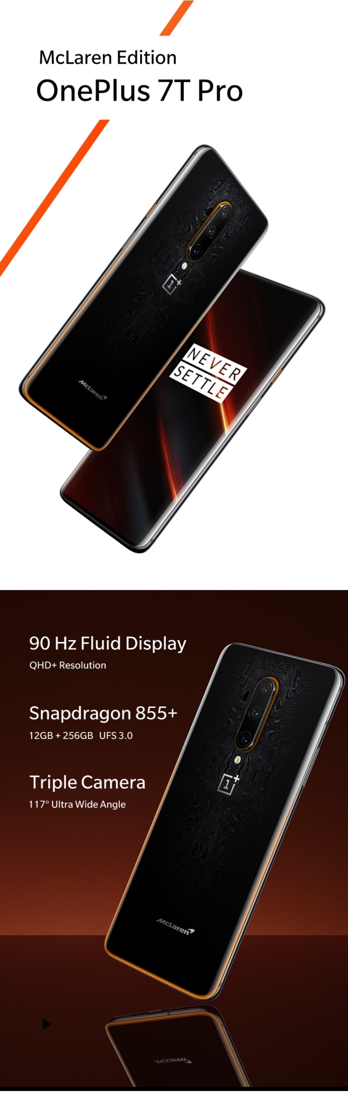 OnePlus 7T Pro McLaren Edition 12+256GB(แถมPower bankแบตเตอรี่20000 mAh