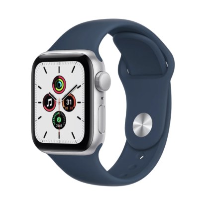 Apple Watch SE GPS 40mm Silver Aluminium Case with Abyss Blue Sport Band - (2022)