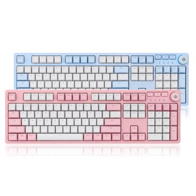 คีย์บอร์ดเชิงกลดูดแม่เหล็ก สีเขียว สีน้ำตาล สีแดง แป้นพิมพ์เกมแบบมีสาย USB