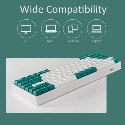 คีย์บอร์ดเชิงกลสำหรับเล่นเกมไร้สายบลูทูธ  84 คีย์สามโหมดปุ่มกด PBT คีย์บอร์ด DIY แบบถอดเปลี่ยนได้