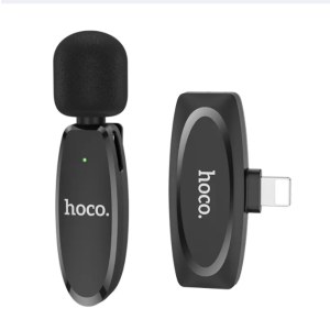 HOCO ไมโครโฟนปก L15 ไร้สายขนาดเล็กสำหรับบันทึกวิดีโอและถ่ายทอดสดสำหรับวิดีโอแบบพกพาไมโครโฟนไร้สายปกเสื้อ