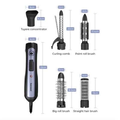 Kansen 5 In 1 ชุดแปรงเครื่องเป่าผม แบบถอดได้