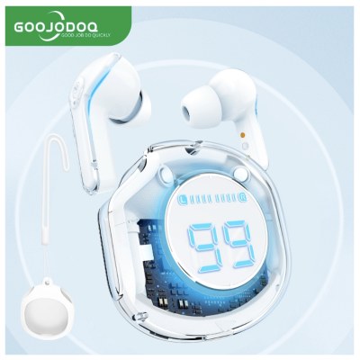 V5.3 หูฟังบลูทูธ สเตอริโอ HiFi พร้อมเคสชาร์จ หน้าจอ LED