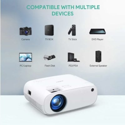 โปรเจคเตอร์ Full HD 1080P Wi-Fi LCD Projector with Support Smartphone Screen Sync HDMI VGA