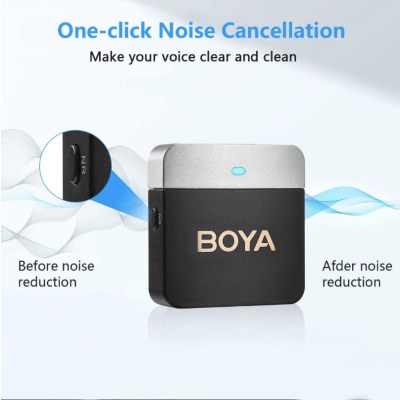 BOYA BY-M1V Wireless Microphone ไมค์โครโฟนไร้สาย น้ำหนักเบา ตัดเสียงรบกวน