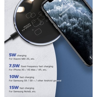 เเท่นชาร์จไร้สาย 15W วัตต์ ชาร์จเร็ว สำหรับ iPhone 8 , 8 plus , X , XR , 11 , 12 , 13 , 14 , Samsung , Huawei , Xiaomi Android