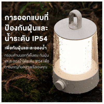 Xiaomi ไฟตั้งแคมป์ ควบคุมผ่านบลูทูธ กันน้ำกันฝุ่น IP54 ดีไซน์โคมไฟแบบคู่