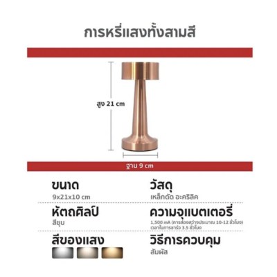 โคมไฟตั้งโต๊ะ โคมไฟ LED โคมไฟร้านอาหาร โคมไฟ bar โคมไฟมินิมอล ตกแต่งห้อง