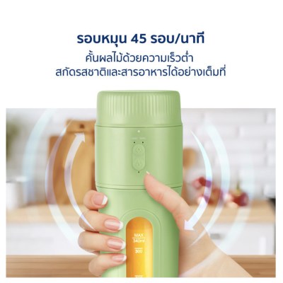 เครื่องปั่นพกพา 2in1 พร้อมที่คันน้ำส้มอัตโนมัติ