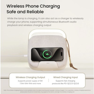 ROCK ลําโพง 3 in1 ลําโพงพกพา , ที่ชาร์จไร้สาย , ไฟฉาย