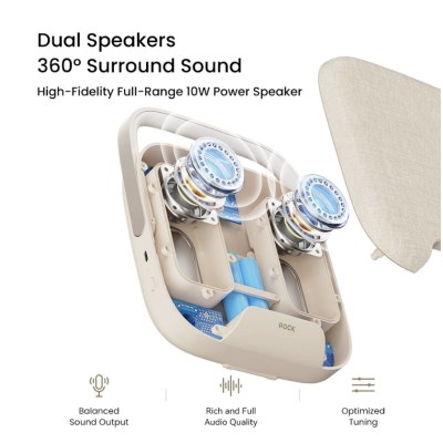 ROCK ลําโพง 3 in1 ลําโพงพกพา , ที่ชาร์จไร้สาย , ไฟฉาย