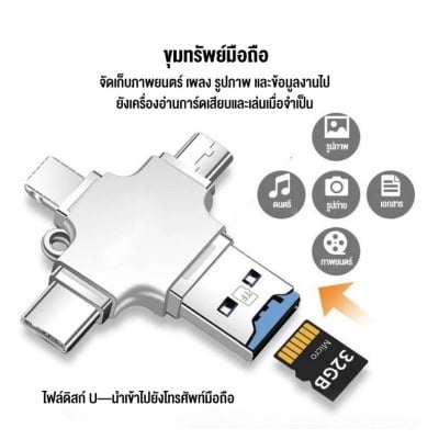 เครื่องอ่านการ์ด ใช้ได้กับ iPhone type-c , Android , PC