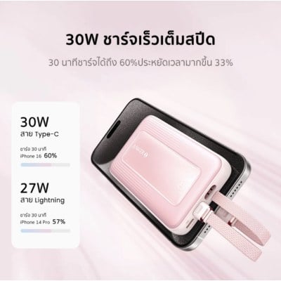 Power Bank ขนาด 10000 mAh แบตสํารอง 4 พอร์ต ชาร์จเร็ว 30W