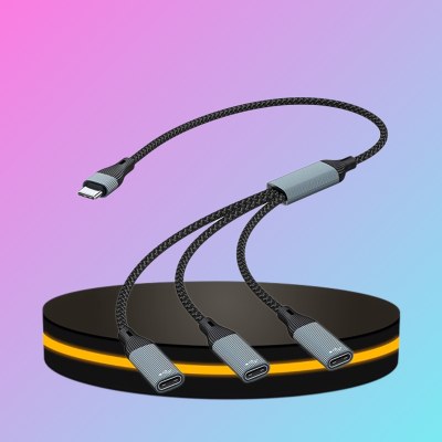 สายชาร์จ Twitch USB C แบบ 3 หัว แยก อเนกประสงค์