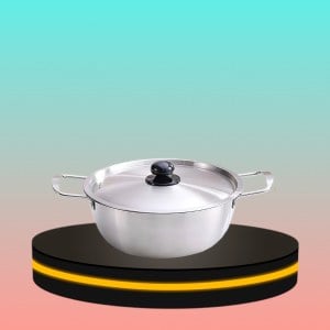 หม้อเกาหลี หม้อชาบู ขนาด 24 cm. สีเงิน