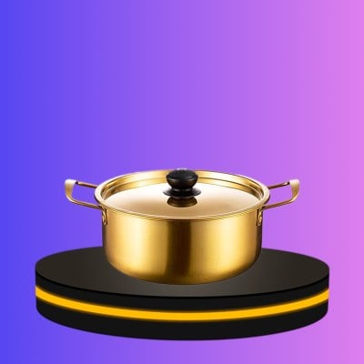 หม้อเกาหลี หม้อชาบู ขนาด 24 cm. สีทอง