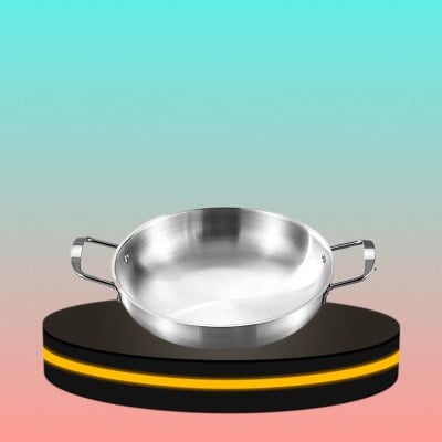 กระทะเกาหลี ขนาด 24 cm. สีเงิน