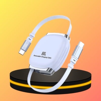 หัวชาร์จ ขนาด 100W พร้อมสายชาร์จในตัว สีฟ้า