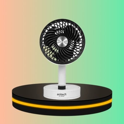 Anitech พัดลมพกพา ปรับหงายขึ้นได้ 90 องศา ใช้งานได้ 3-5 ชั่วโมง สีดำ