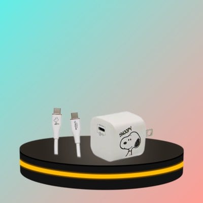 Anitech ที่ชาร์จ พร้อมสายชาร์จ Type-C to Type-C Snoopy สีขาว