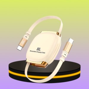 หัวชาร์จ ขนาด 100W พร้อมสายชาร์จในตัว สีเบจ