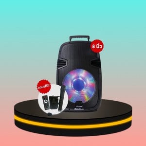 McRock ลำโพงบลูทูธ ขนาด 8 นิ้ว พร้อมไมโครโฟนไร้สาย