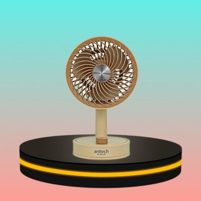 Anitech พัดลมพกพา ปรับหงายขึ้นได้ 90 องศา ใช้งานได้ 3-5 ชั่วโมง สีน้ำตาล