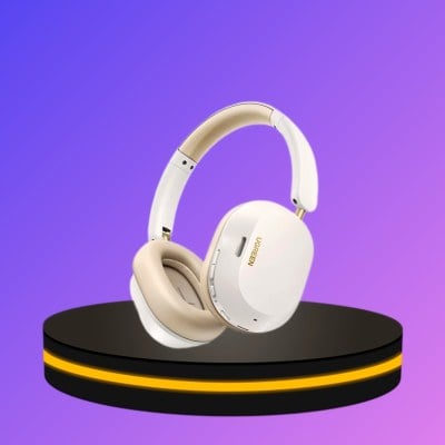 Max5C หูฟังบลูทูธ แบบครอบหู สีขาว