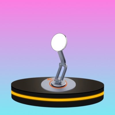 ที่วางโทรศัพท์มือถือ อลูมิเนียมอัลลอยด์ยืนปรับความสูงได้ ปรับหมุนได้  360° สีเทา