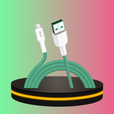 ALPHA·X สายชาร์จเร็ว USB to Type-C สีเขียว