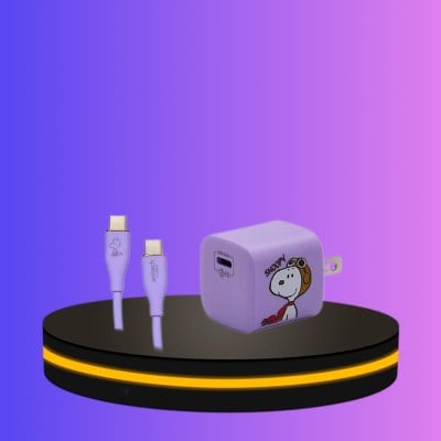 Anitech ที่ชาร์จ พร้อมสายชาร์จ Type-C to Type-C Snoopy สีม่วง