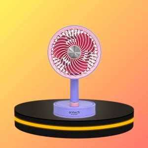 Anitech พัดลมพกพา ปรับหงายขึ้นได้ 90 องศา ใช้งานได้ 3-5 ชั่วโมง สีแดง