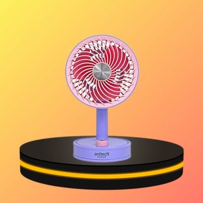 Anitech พัดลมพกพา ปรับหงายขึ้นได้ 90 องศา ใช้งานได้ 3-5 ชั่วโมง สีแดง