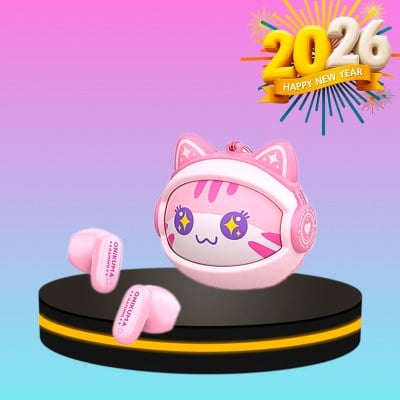 ONIKUMA TWS ชุดหูฟังสําหรับเล่นเกม Bluetooth 5.4 สีชมพู