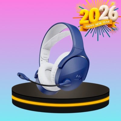 HYPERX GAMING HEADSET หูฟังแบบครอบหู ใส่สบาย ไมค์ตัดเสียง สีน้ำเงิน