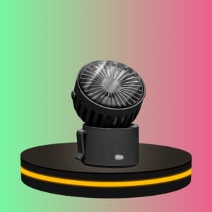 พัดลมพกพา ตั้งได้ สีดำ