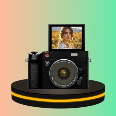 กล้องดิจิตอล 64MP 4X Vlog หน้าจอ LED ขนาด 2.4 นิ้ว