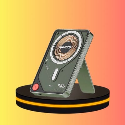 Momax พาวเวอร์แบงค์ Power X Pro with Stand ขนาด 5000 mAh สีเขียว