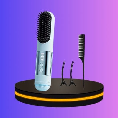 Yotex หวียืดผมไร้สาย ร้อนเร็วภายใน 10 วินาที มีหน้าจอแสดงผล สีฟ้า