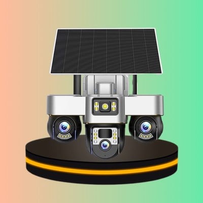 V380 Max พลังงานแสงอาทิตย์ + WiFi กันน้ำ สามเลนส์ แบตเตอรี่ในตัว