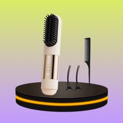 Yotex หวียืดผมไร้สาย ร้อนเร็วภายใน 10 วินาที มีหน้าจอแสดงผล สีครีม