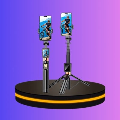 ไม้เซลฟี่ ขาตั้งมือถือ มีจอมอนิเตอร์ ปรับความสูงได้