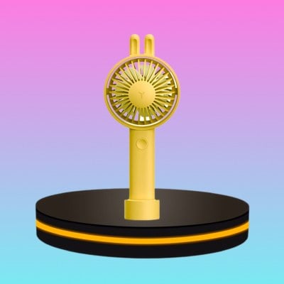 พัดลมขนาดเล็ก แบบพกพา สีเหลือง