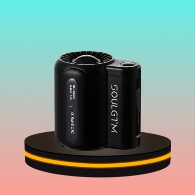 MORENO พัดลมคาดเอว ขนาดเล็ก สำหรับใช้งานกลางแจ้ง ปรับได้ 3 ระดับ แบต 4500 mAh สีดำ