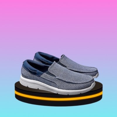 รองเท้าโลฟเฟอร์ลําลอง หุ้มข้อ สีฟ้า