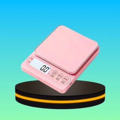 เครื่องชั่งดิจิตอล หน้าจอ LCD ทนทาน ความแม่นยำสูง สีชมพู