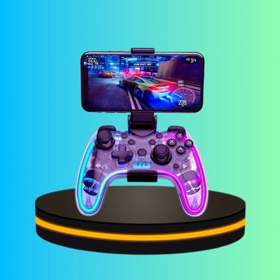 MORENO จอยเกมสำหรับมือถือ Wireless Gaming Controller ระบบสั่น เชื่อมต่อไร้สาย สีใส