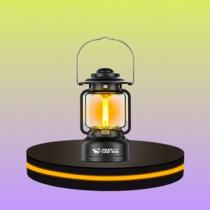 Smiling ตะเกียง โคมไฟ แคมป์ปิ้ง สีดำ