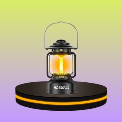 Smiling ตะเกียง โคมไฟ แคมป์ปิ้ง สีดำ